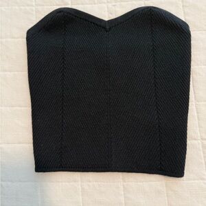 Aerie Black Ribbed Knit Tube Top